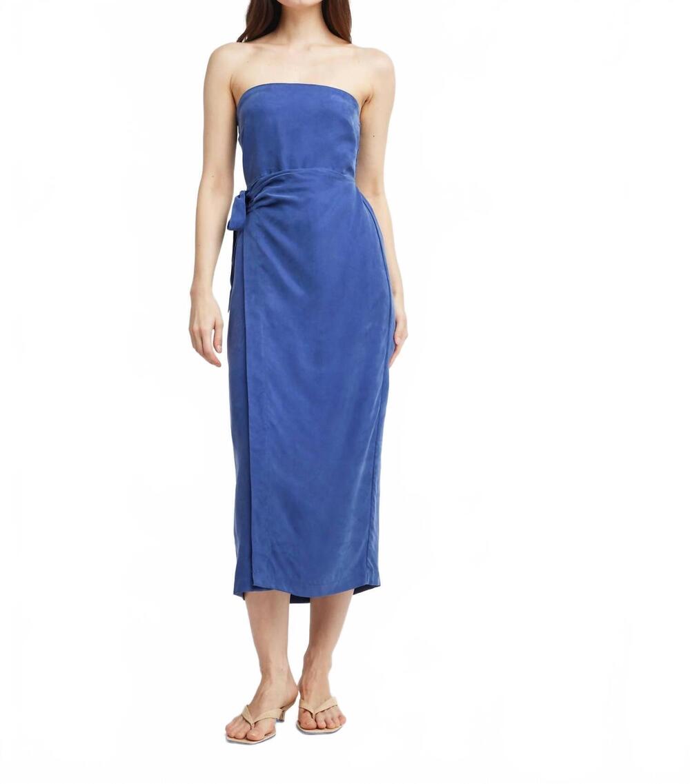 NEW SELF CONTRAST robyn wrap dress in blue
